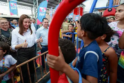 notícia: Governadora Hana Ghassan entrega primeira ‘Praça da Inclusão’ voltada para crianças com transtorno do espectro autista