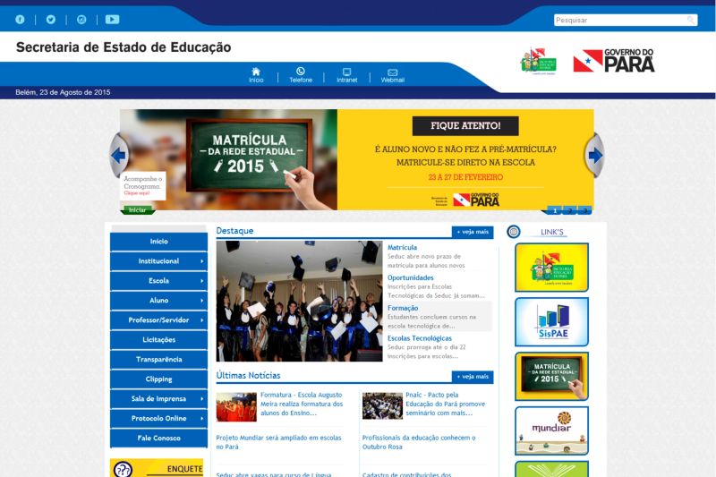 notícia: Novo portal da Seduc na internet facilita acesso a serviços
