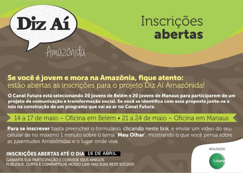 notícia: Canal Futura promoverá oficina sobre cidadania para jovens de Belém e Manaus
