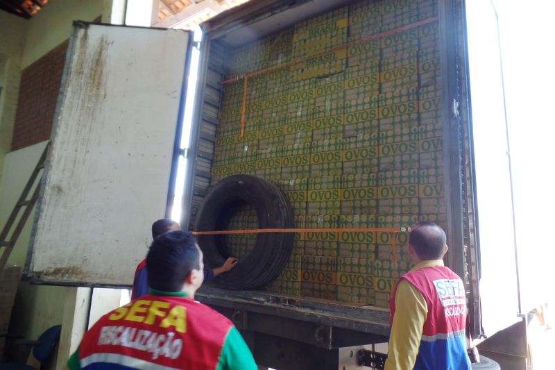 notícia: Sefa apreende carregamento de ovos na fronteira com Maranhão