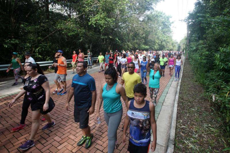Uma reabertura feita a milhares de mãos. A fita inaugural colocada no inicio da trilha principal do Parque do Utinga foi rompida por mais de cinco mil pessoas ansiosas pelo inicio da caminhada, marcando o segundo dia da programação de reabertura do mais novo espaço paraense de lazer e interatividade com a natureza.
FOTO: SIDNEY OLIVEIRA / AG. PARÁ
DATA: 17.03.2018
BELÉM - PARÁ <div class='credito_fotos'>Foto: Sidney Oliveira/Ag. Pará | <a href='/midias/2018/originais/22e9c8c8-3ed2-4bcd-b8fe-9a7549cc566a.jpg' download><i class='fa-solid fa-download'></i> Download</a></div>