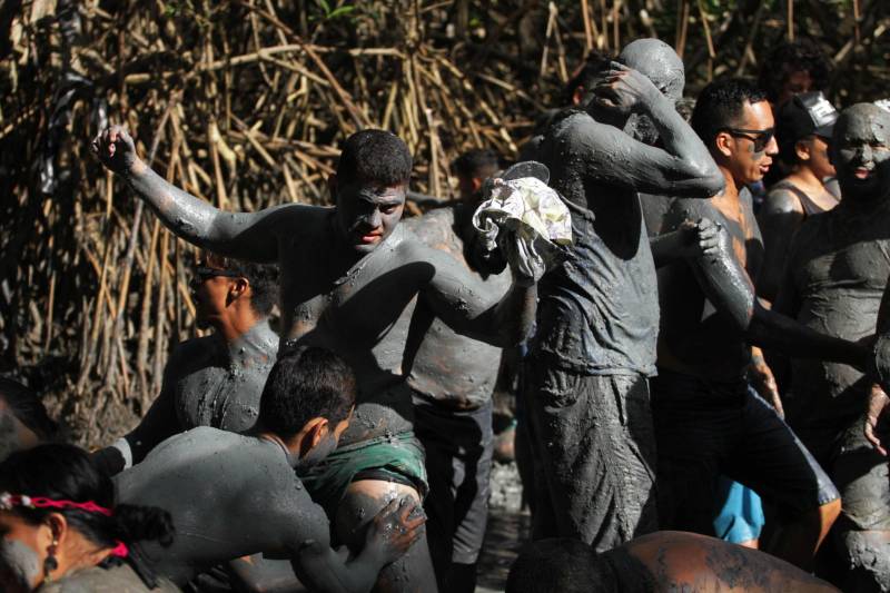 Em Curuçá, no nordeste do Estado, é do mangue que sai o caranguejo, sustento de muitas famílias, e a lama (Tijuco), matéria-prima da fantasia usada pelos brincantes do tradicional bloco carnavalesco "Pretinhos do Mangue". Neste domingo (11), segundo a organização do evento, mais de 17 mil pessoas entre brincantes e espectadores acompanharam o cortejo que teve início no Porto dos Pretinhos e seguiu pelas principais ruas do município até a praça da folia, na orla. O bloco nasceu no ano de 1989 a partir da frustração de dois amigos que foram ao mangue atrás de alimento, mas não conseguiram nenhum caranguejo. Então decidiram passar lama pelo corpo e saíram pela cidade em forma de protesto. "O mangue oferece o nosso caranguejo, mexilhão e camarão. É daqui que as famílias tiram seu sustento. Nossa intenção é aproveitar esse momento de alegria e passar essa mensagem de preservação", afirmou Edmilson Campos, mais conhecido como "Cafá", que está à frente do bloco há 18 anos.
FOTO: CRISTINO MARTIS / AG PARÁ
12.02.2018
CURUÇÁ - PARÁ <div class='credito_fotos'>Foto: Cristino Martins/Ag. Pará | <a href='/midias/2018/originais/27d1b81b-bd8a-479d-9c44-c91cb74a4b3f.jpg' download><i class='fa-solid fa-download'></i> Download</a></div>
