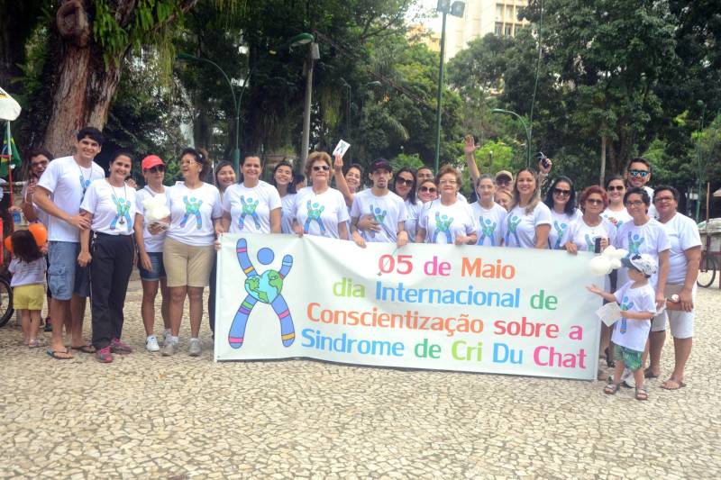 A rara Síndrome de Cri du Chat, também conhecida como Síndrome do Miado do Gato, mobilizou a sociedade neste sábado (5), durante uma caminhada na Praça Batista Campos, em Belém. A ação é alusiva ao Dia Internacional da Síndrome de Cri du Chat e busca conscientizar a população sobre a anomalia. Pais e profissionais da área da saúde participaram da ação educativa que contou com distribuição de panfletos informativos e uma caminhada pelo local. "Por ser rara, é muito difícil identificar a síndrome. Em Belém, temos conhecimento de apenas dois casos. Nossa intenção é sensibilizar os profissionais da área da saúde para que o diagnóstico seja precoce, já que os casos demoram anos para ter o diagnóstico fechado", explica a fonoaudióloga da Coordenadoria de Educação Especial (COEES), Priscila Salgado, mãe de uma criança portadora da síndrome.
FOTO: ELISEU DIAS / ASCOM SEDUC
DATA: 05.05.2018
BELÉM - PARÁ <div class='credito_fotos'>Foto: Eliseu Dias / Ascom Seduc | <a href='/midias/2018/originais/4b811d9c-49d0-43d2-865c-3b5672282339.jpg' download><i class='fa-solid fa-download'></i> Download</a></div>