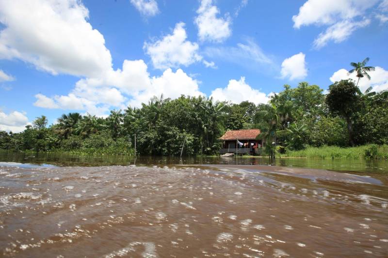 A comunidade Sítio Bosque fica no município de Moju, a 127 quilômetros da capital paraense. Após a descida da ponte que dá acesso à cidade e mais 45 minutos por uma estrada de ramal, às margens do Rio Moju, chega-se à comunidade. Lá moram 87 famílias, o equivalente a mais de 200 pessoas
FOTO: MÁCIO FERREIRA / AG. PARÁ
DATA: 05.03.2018
MOJU - PARÁ <div class='credito_fotos'>Foto: MÁCIO FERREIRA/ AG. PARÁ | <a href='/midias/2018/originais/559e9ddf-1a07-4a95-b14a-4accb8257cde.jpg' download><i class='fa-solid fa-download'></i> Download</a></div>