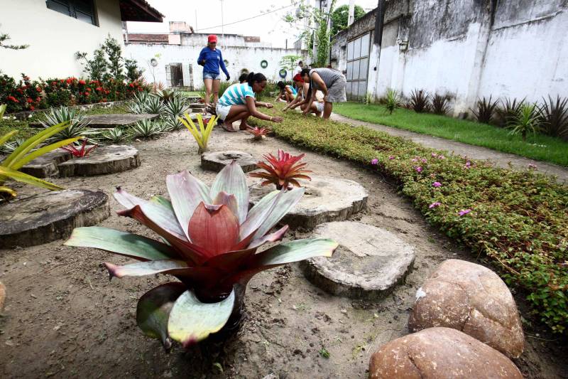 Plantar, colher, podar e fazer florescer. Estes são alguns dos cuidados que 20 internas do Centro de Reeducação Feminino (CRF) estão aprendendo no curso profissionalizante de jardinagem realizado pelo Serviço Nacional de Aprendizagem Rural (Senar), em parceria com a Superintendência do Sistema Penitenciário do Estado (Susipe).

FOTO: CLÁUDIO SANTOS / AG. PARÁ
DATA: 28.03.2017
BELÉM - PARÁ <div class='credito_fotos'>Foto: ANDERSON SILVA / ASCOM SUSIPE   |   <a href='/midias/2018/originais/59028f59-19cc-4fda-92e6-3aabf1b44015.jpg' download><i class='fa-solid fa-download'></i> Download</a></div>