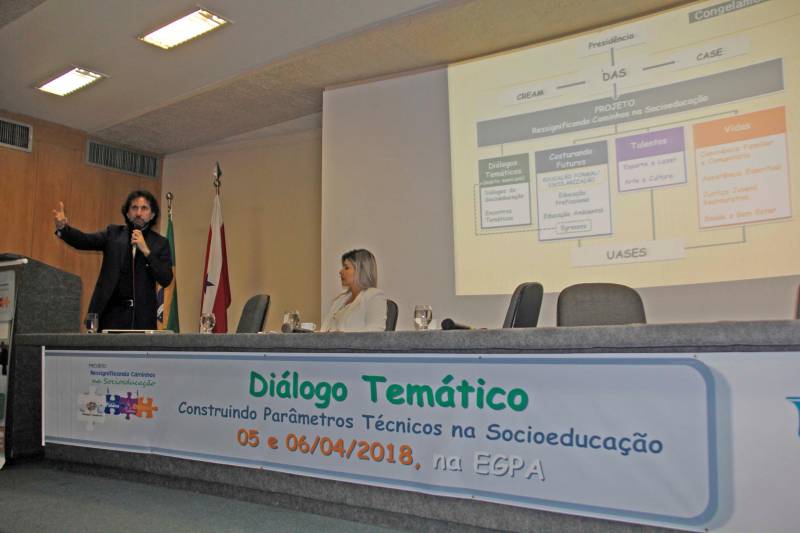 Analisar os procedimentos técnicos e reavaliar o atendimento a adolescentes em conflito com a lei. Com esse objetivo, foi iniciado nesta quinta-feira (5), no auditório da Escola de Governança Pública do Estado do Pará (EGPA), em Belém, o evento Diálogo Temático: “Construindo Novos Parâmetros Técnicos na Socioeducação”, voltado aos profissionais que atuam no atendimento a adolescentes em cumprimento de medida socioeducativa no Estado. A programação, promovida pela Fundação de Atendimento Socioeducativo do Pará (Fasepa), busca qualificar e orientar o servidor que atua na socioeducação para evitar violação de direitos e situações de conflitos envolvendo os adolescentes assistidos. No encontro, realizado até sexta-feira (06), serão analisadas situações em todas as unidades socioeducativas do Estado, para discutir as fragilidades que envolvem o atendimento em suas diferentes modalidades (internação provisória, internação e semiliberdade). Na foto, o presidente da Fasepa, Simão Bastos.
FOTO: ALBERTO PASSOS / ASCOM SUSIPE
DATA: 05.04.2018
BELÉM - PARÁ <div class='credito_fotos'>Foto: ALBERTO PASSOS/ ASCOM FASEPA | <a href='/midias/2018/originais/6b6fbd1d-4962-4cb4-8c45-b7cf99130109.jpg' download><i class='fa-solid fa-download'></i> Download</a></div>