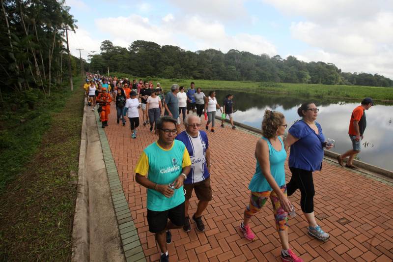 Uma reabertura feita a milhares de mãos. A fita inaugural colocada no inicio da trilha principal do Parque do Utinga foi rompida por mais de cinco mil pessoas ansiosas pelo inicio da caminhada, marcando o segundo dia da programação de reabertura do mais novo espaço paraense de lazer e interatividade com a natureza.
FOTO: SIDNEY OLIVEIRA / AG. PARÁ
DATA: 17.03.2018
BELÉM - PARÁ <div class='credito_fotos'>Foto: Sidney Oliveira/Ag. Pará | <a href='/midias/2018/originais/7156fb40-7459-4473-8ad5-232ab77a2f07.jpg' download><i class='fa-solid fa-download'></i> Download</a></div>