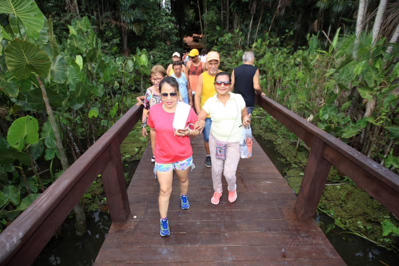 Uma reabertura feita a milhares de mãos. A fita inaugural colocada no inicio da trilha principal do Parque do Utinga foi rompida por mais de cinco mil pessoas ansiosas pelo inicio da caminhada, marcando o segundo dia da programação de reabertura do mais novo espaço paraense de lazer e interatividade com a natureza.
FOTO: MÁCIO FERREIRA / AG. PARÁ
DATA: 17.03.2018
BELÉM - PARÁ <div class='credito_fotos'>Foto: MÁCIO FERREIRA/ AG. PARÁ | <a href='/midias/2018/originais/860586ce-2daf-40e9-b3f5-ff2dec1bb20a.jpg' download><i class='fa-solid fa-download'></i> Download</a></div>