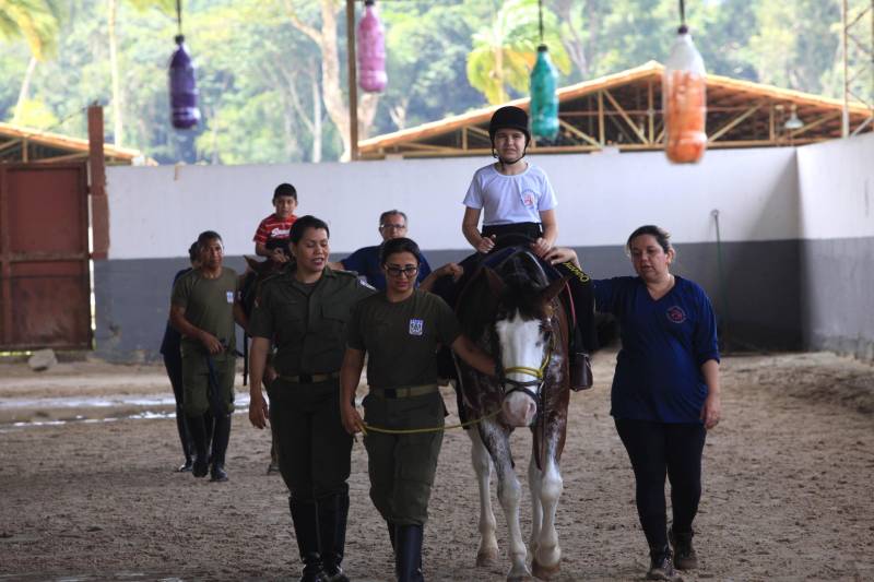 “Quando recebi a indicação de terapeutas e médicos de que meu filho autista deveria fazer equoterapia, não imaginava que conquistaríamos resultados tão maravilhosos, que ele começaria a interagir, perder o medo dos animais, melhorar a postura e ter mais autonomia”. O depoimento emocionado é de Isabel Melo, mãe de João Vitor, de 10 anos (foto), paciente do Programa de Equoterapia, realizado pela Polícia Militar do Pará.
FOTO: MÁCIO FERREIRA / AG. PARÁ
DATA: 02.04.2018
BELÉM - PARÁ <div class='credito_fotos'>Foto: MÁCIO FERREIRA/ AG. PARÁ | <a href='/midias/2018/originais/a4c4fbc2-f0d9-46ae-8bba-3f447ce86ff0.jpg' download><i class='fa-solid fa-download'></i> Download</a></div>