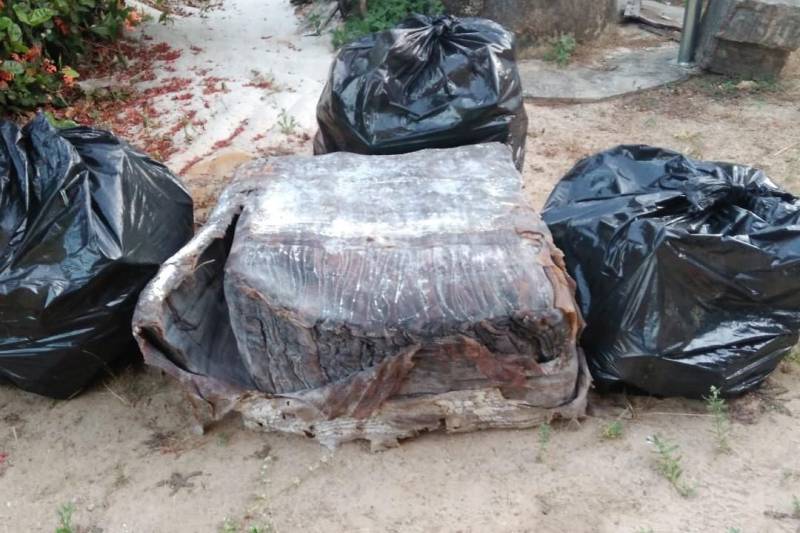 Três volumes não identificados foram encontrados na quarta-feira (31/10), nas regiões da Praia da Princesa e Praia do Mupéua, na Ilha de Algodoal, município de Maracanã; e na praia de Ajuruteua, no município de Bragança, todas localizadas no nordeste paraense.
FOTO: ROSÂNGELA SOUZA / ASCOM IDEFLOR-BIO
DATA: 31.10.2018
MARACANÃ - PARÁ <div class='credito_fotos'>Foto: Ascom Ideflor-Bio | <a href='/midias/2018/originais/c814b4fb-6652-4773-afa5-728df02d2d9e.jpg' download><i class='fa-solid fa-download'></i> Download</a></div>