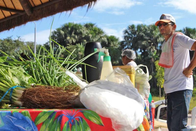 O desenvolvimento rural sustentável e o fortalecimento da agroecologia e, consequentemente, da agricultura familiar estão entre as finalidades da Feira da Agricultura Familiar, promovida pelo Programa de Educação Ambiental e Agricultura Familiar (Peaaf), nesta quinta-feira (26), no Parque Estadual do Utinga. O evento reuniu produtores da Ilha do Combu, da comunidade quilombola Abacatal, localizada na Reserva de Vida Silvestre Metrópole da Amazônia, na Região Metropolitana de Belém (RMB), e do assentamento Abril Vermelho, que fica no município de Santa Bárbara do Pará, também na RMB. O Peaaf é coordenado pela Secretaria de Meio Ambiente e Sustentabilidade (Semas).
FOTO: ASCOM / SEMAS
DATA: 26.04.2018
BELÉM - PARÁ <div class='credito_fotos'>Foto: ASCOM SEMAS | <a href='/midias/2018/originais/d4399c6a-b090-4fa2-8ed9-e86301f6745e.jpg' download><i class='fa-solid fa-download'></i> Download</a></div>