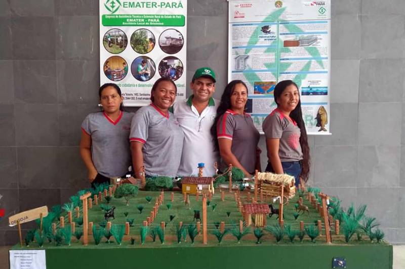 Estagiárias e ex-estagiárias do escritório local da Empresa de Assistência Técnica e Extensão Rural do Estado do Pará (Emater) em Oriximiná, no Baixo Amazonas, alunas do curso de técnica em agropecuária da Escola de Ensino Técnico do Estado do Pará (Eetepa), apresentaram, nessa terça (4), com o apoio da equipe extensionista, um projeto de inovação tecnológica de piscicultura na II ExpoEEtepa, evento iniciado ontem e que se estenderá até quinta-feira (6), na sede do instituto, com o tema “Da Natureza à Tecnologia: Uma Mostra dos Projetos Técnicos e Científicos Desenvolvidos na Eetepa Oriximiná”.

FOTO: ASCOM EMATER
DATA: 05.12.2018
ORIXIMINÁ - PARÁ <div class='credito_fotos'>Foto: ASCOM EMATER   |   <a href='/midias/2018/originais/da38ead6-bdb8-4fe0-8a11-59918993fb0b.jpg' download><i class='fa-solid fa-download'></i> Download</a></div>