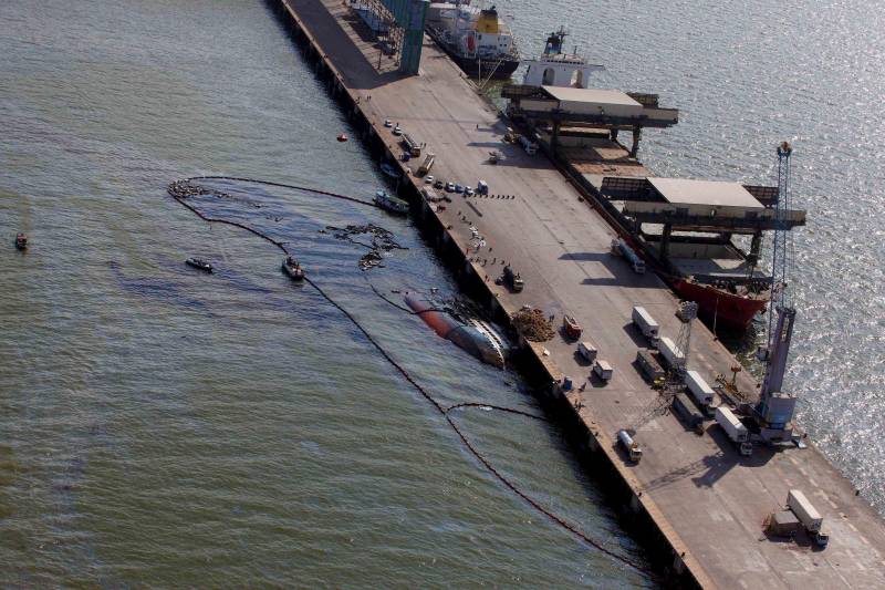 O navio Haidar adernou junto ao berço 300 do Porto de Vila do Conde na madrugada do dia 6 de outubro, com quase 700 toneladas de óleo e cerca de 5 mil bois vivos, com destino à Venezuela. O naufrágio demorou cerca de duas horas, quando os tripulantes tentaram salvar os animais.
FOTO: SIDNEY OLIVEIRA / ARQUIVO AG. PARÁ
DATA: 23.11.2015
BARCARENA - PARÁ <div class='credito_fotos'>Foto: Sidney Oliveira/Ag. Pará | <a href='/midias/2018/originais/f3ff981a-bcf7-4834-b7a2-100ba2e64cf9.jpg' download><i class='fa-solid fa-download'></i> Download</a></div>