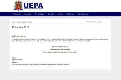 notícia: Uepa oferta pós-graduação em gestão na indústria de alimentos em Cametá