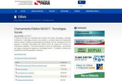 notícia: Sectet divulga resultado final de seleção do TecSocial
