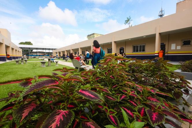 O Governo do Estado, por meio da Secretaria de Estado de Educação (Seduc), entregou mais uma escola totalmente reformada e ampliada para melhor comodidade de professores e alunos. Com mais de 1 mil alunos matriculados nos três turnos, a Escola Estadual de Ensino Fundamental e Médio Jarbas Passarinho, em Belém, iniciou o ano letivo com a entrega da obra de reforma e ampliação de todo o complexo da instituição. A reinauguração do espaço aconteceu na manhã de hoje, 21, com a presença do governador Helder Barbalho, do vice-governador Lúcio Vale, da secretária de educação, professora Leila Freire e de diversas autoridades.

FOTO: WAGNER SANTANA AGÊNCIA / PARÁ
DATA: 21.02.2019
BELÉM - PA <div class='credito_fotos'>Foto: Wagner Santana / Ag. Pará   |   <a href='/midias/2019/originais/150c6a4b-dd2a-49a3-af2b-2e432c19e10e.jpg' download><i class='fa-solid fa-download'></i> Download</a></div>