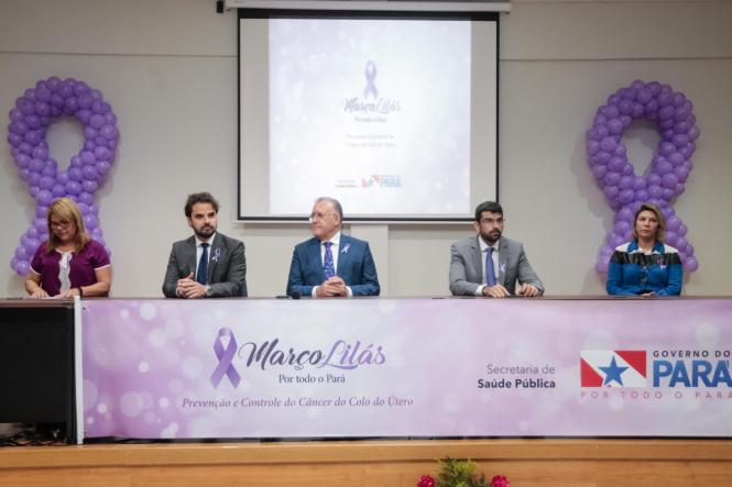 Gestões dos 144 municípios paraenses já estão convocadas a mobilizar mulheres adultas para a adesão ao exame preventivo a fim de detectar, o quanto antes, lesões que podem se transformar num câncer de colo de útero. Essa orientação é o mote da campanha “Março Lilás por todo o Pará”, que a Secretaria de Estado de Saúde Pública (Sespa) acaba de lançar a fim de combater a principal causa de morte por câncer de mulheres no Pará e como parte da programação do governo do Estado, em alusão ao mês da mulher.

FOTO: RICARDO AMANJÁS / AGÊNCIA PARÁ
DATA: 12.03.2019
BELÉM - PA <div class='credito_fotos'>Foto: Ricardo Amanajás / Ag. Pará   |   <a href='/midias/2019/originais/4972e16f-3027-4bf5-93b7-c9fce0a949ae.jpg' download><i class='fa-solid fa-download'></i> Download</a></div>