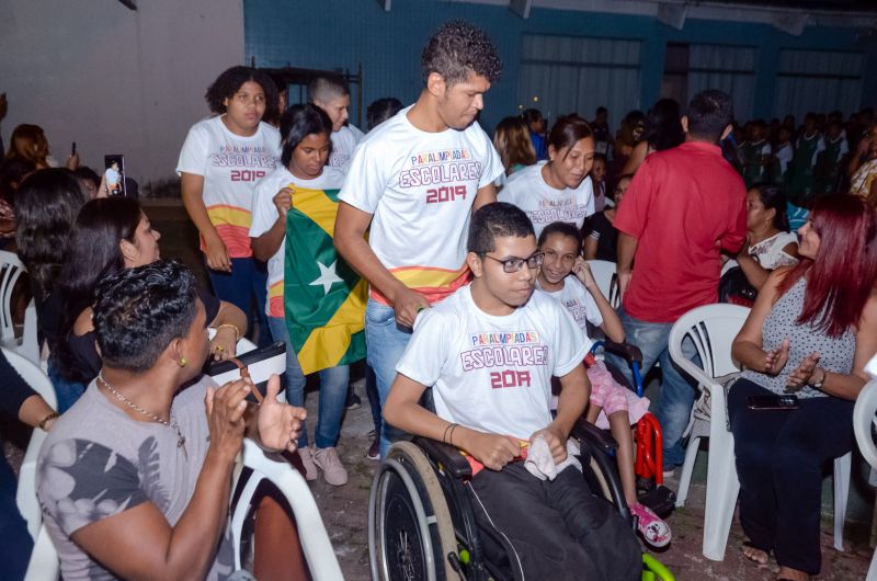 Abertura do 12º Jogos Paraolímpicos Estudantis de 2019 <div class='credito_fotos'>Foto: Eliseu Dias / Ascom Seduc   |   <a href='/midias/2019/originais/5265_aberturadosjogosparaolimpicosescolares-eliseudias5.jpg' download><i class='fa-solid fa-download'></i> Download</a></div>