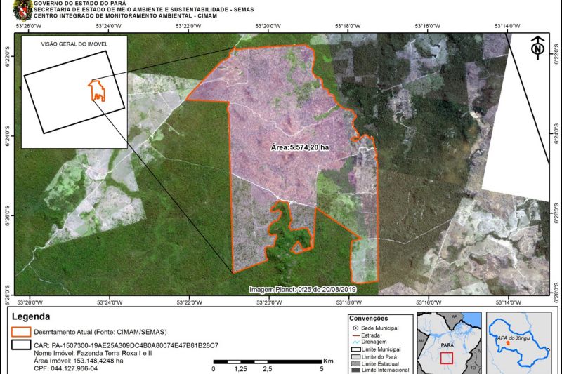ÁREA DA FAZENDA QUE FOI DESMATADA E QUEIMADA