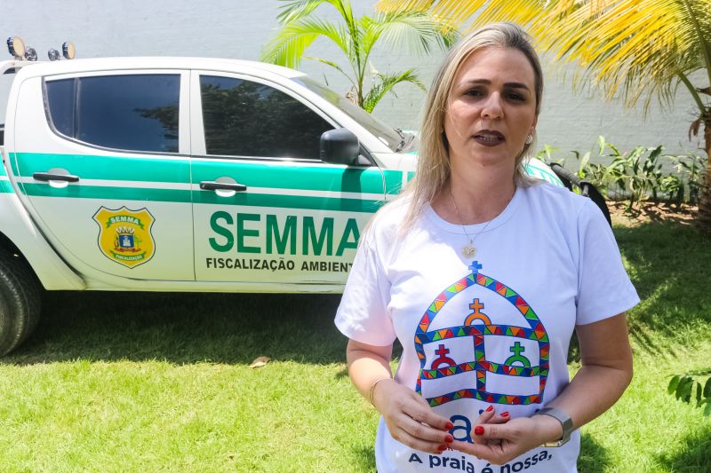 Educação ambiental a moradores e visitantes da vila balneária de Alter do Chão, distrito de Santarém, no oeste do Estado, é o objetivo principal da ação desenvolvida pela Secretaria de Estado de Meio Ambiente e Sustentabilidade (Semas). <div class='credito_fotos'>Foto: ASCOM / SEMAS   |   <a href='/midias/2019/originais/5487_raquel2.jpg' download><i class='fa-solid fa-download'></i> Download</a></div>