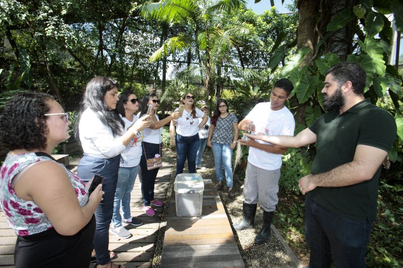 Quando a autônoma Tainara Paula, residente em Bragança (nordeste do estado), aceitou o convite dos sogros para um passeio no parque zoobotânico Mangal das Garças, na capital paraense, não imaginou a experiência que teria.  <div class='credito_fotos'>Foto: Bruno Cecim / Ag.Pará   |   <a href='/midias/2019/originais/5774_8c1d9900-ae6a-04bb-07e3-e54e7db57313.jpg' download><i class='fa-solid fa-download'></i> Download</a></div>