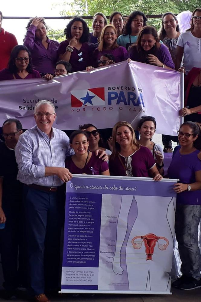 A Secretária de Saúde do Estado do Pará realizou, na manhã deste sábado (16), um evento voltado à comunidade do bairro da Terra Firme, em Belém. A ação social fez parte da programação da campanha Março Lilás, promovida pela Sespa durante este mês, no intuito de conscientizar mulheres sobre a prevenção do câncer de colo de útero. <div class='credito_fotos'>Foto: Divulgação   |   <a href='/midias/2019/originais/a311688b-c816-43dc-8920-77d42f3f08ce.jpg' download><i class='fa-solid fa-download'></i> Download</a></div>