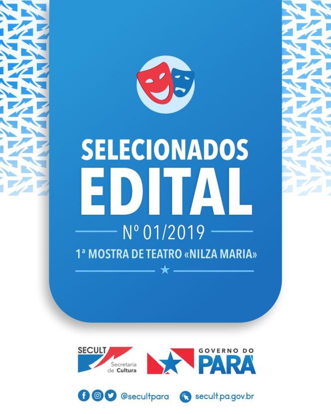 O Governo do Pará, por meio da Secretaria de Estado de Cultura (Secult), divulgou na sexta-feira (22), a lista de espetáculos selecionados para a 1ª Mostra de Teatro "Nilza Maria". 

FOTO: DIVULGAÇÃO / SECULT
DATA: 24.03.2019
BELÉM - PARÁ <div class='credito_fotos'>Foto: Ascom Secult   |   <a href='/midias/2019/originais/ac37f200-404d-4778-9f2e-90564ea1b759.jpg' download><i class='fa-solid fa-download'></i> Download</a></div>