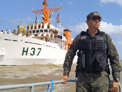 galeria: Polícia Militar reforça segurança na Romaria Fluvial