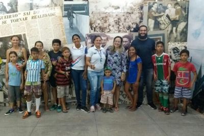 notícia: Crianças atendidas pela Fundação ParáPaz visitam o Estádio Olímpico