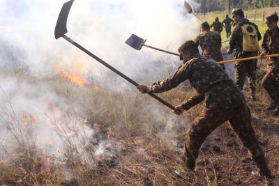 notícia: Corpo de Bombeiros promove instruções para militares do Exército em Santarém