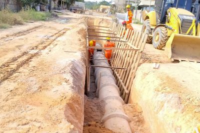 notícia: Sedop realiza obras de pavimentação em 12 municípios 