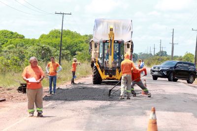 notícia: Setran fiscaliza frentes de trabalho nas PA 151