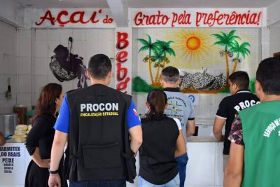 notícia: Procon Pará realiza Dia D em combate a comercialização inadequada de açaí
