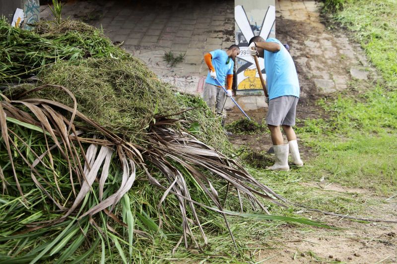 180 internos custodiados na Colônia Penal Agrícola de Santa Izabel (CPASI) realizaram serviços de pintura de meio fio, limpeza e poda do mato no canteiro central e calçadas da rodovia BR-316 nesta terça-feira (11). <div class='credito_fotos'>Foto: Bruno Cecim / Ag.Pará | <a href='/midias/2020/originais/5982_d82e86f7-d8ee-6c33-9133-6edd1757c820.jpg' download><i class='fa-solid fa-download'></i> Download</a></div>