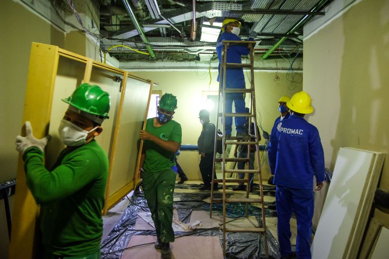 Obras no Hospital Abelardo Santos ,nos andares 08 e 09 <div class='credito_fotos'>Foto: Pedro Guerreiro / Ag. Pará | <a href='/midias/2020/originais/6242_c0083d30-e821-7582-3ab8-acd620a60108.jpg' download><i class='fa-solid fa-download'></i> Download</a></div>