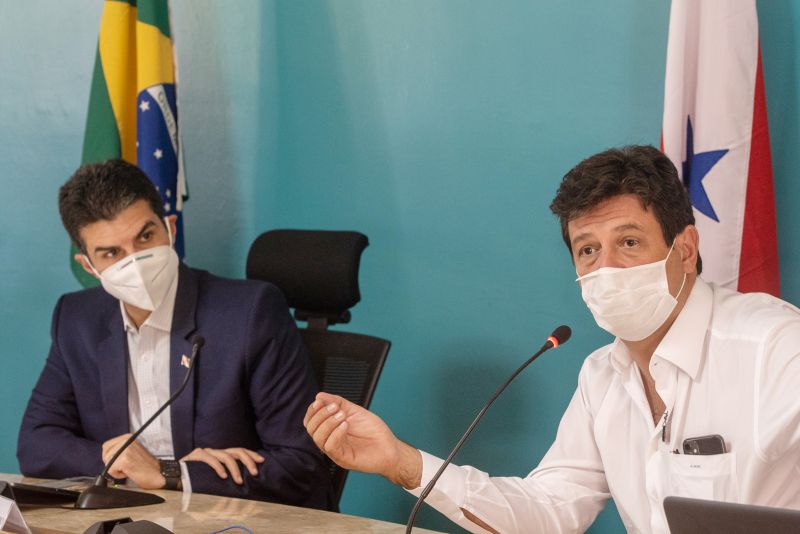  O governador do Pará, Helder Barbalho, e o ex-ministro da saúde, Luiz Henrique Mandetta