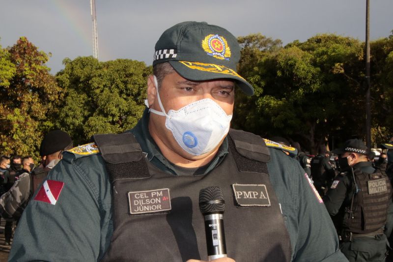 BelÃ©m, ParÃ¡, Brasil. OPERAÃ‡ÃƒO SEGURANÃ‡A, PraÃ§a da Bandeira - Dilson JÃºnior, Comandante Geral da PolÃ­cia Militar do ParÃ¡ - 19/06/2020. Foto: Ricardo AmanajÃ¡s / Ag ParÃ¡. <div class='credito_fotos'>Foto: Ricardo Amanajás / Ag. Pará   |   <a href='/midias/2020/originais/6464_e286902a-b905-ed91-e20d-e9ec3364a8c1.jpg' download><i class='fa-solid fa-download'></i> Download</a></div>