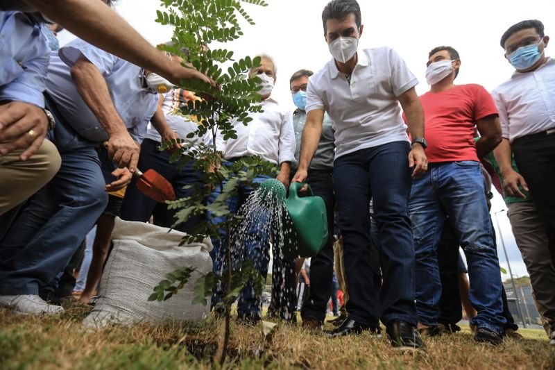 A primeira fase da intervenção paisagística no Parque Urbano Belém Porto Futuro foi iniciada neste sábado (22) com o plantio simbólico de 22 árvores. O ato teve a presença do governador Helder Barbalho; da secretária de Estado de Cultura, Ursula Vidal, e de representantes de entidades empresariais paraenses que contribuem com a arborização do espaço, aberto ao público <div class='credito_fotos'>Foto: Jader Paes / Agência Pará | <a href='/midias/2020/originais/6743_bc2a8b42-4fe1-6b24-b075-5e6686384aeb.jpg' download><i class='fa-solid fa-download'></i> Download</a></div>