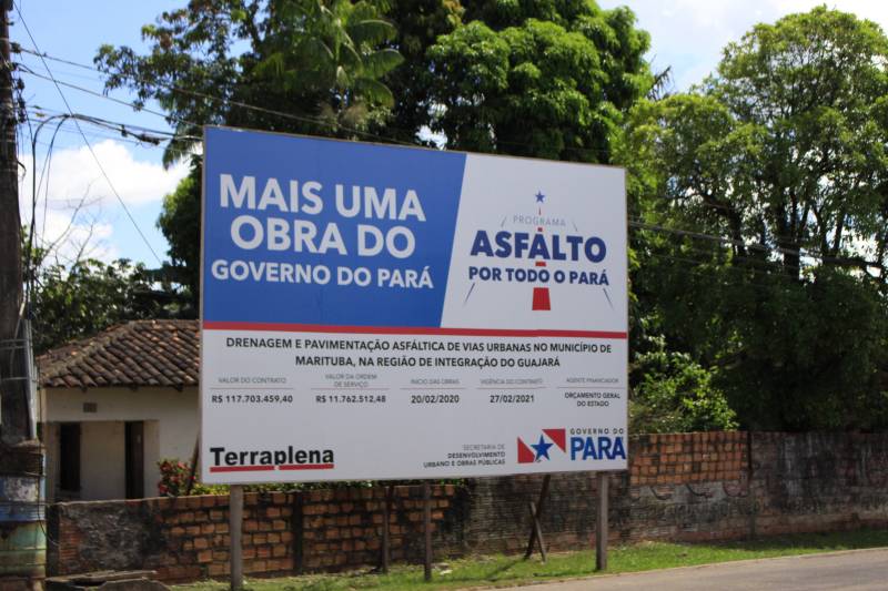 Placa da Obra Asfalto Por Todo o Pará