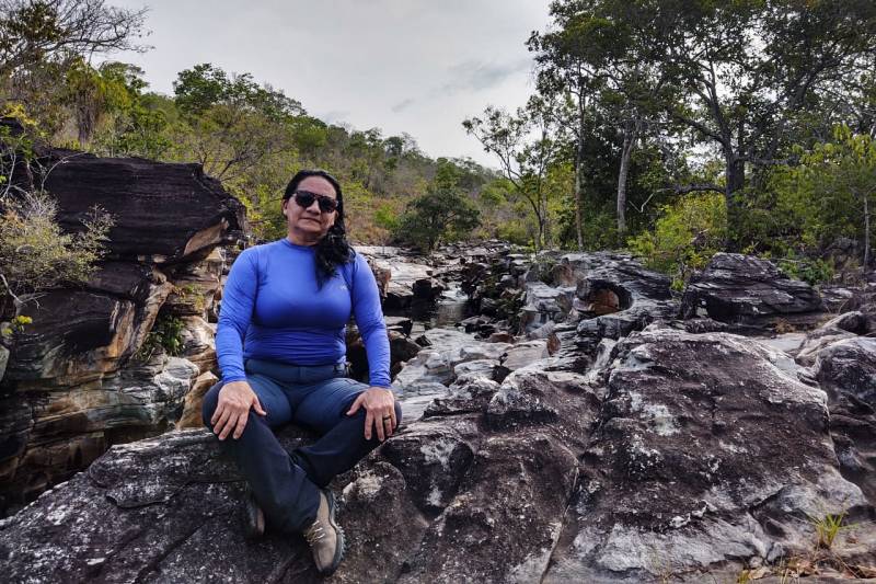 Socorro Almeida. na APA Araguaia, nossa UC em São Geraldo do Araguaia.