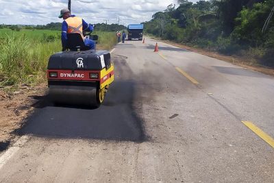 notícia: Rodovias de quatro regiões do Pará recebem obras da Setran