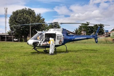 notícia: Hospital de Campanha de Santarém recebe primeiro paciente por meio do transporte aeromédico