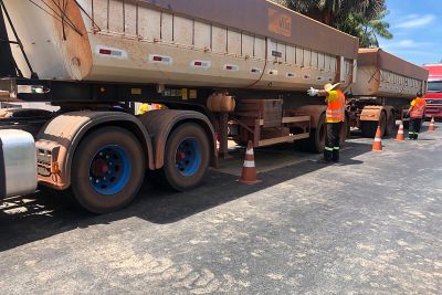 notícia: Setran instala segunda balança de pesagem de veículos na PA-150
