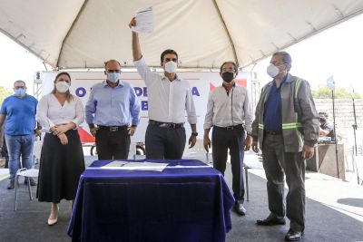notícia: Governo assina ordem de serviço e dá início às obras de pavimentação em Marituba