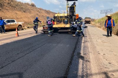 notícia: Setran acelera as obras de reconstrução dos 60 Km da PA-275