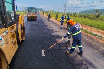 notícia: Obras de reconstrução da PA-275 avançam entre Parauapebas e Curionópolis