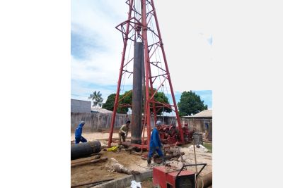 notícia: Cosanpa inicia perfuração de novo poço em bairro de Santarém