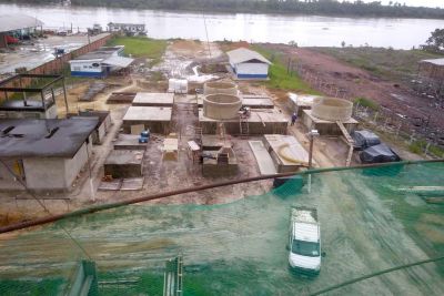 notícia: Obras de ampliação do sistema de água avançam em Breves, no Marajó