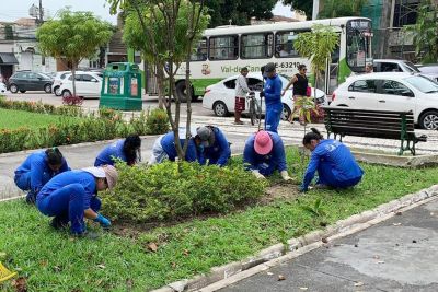 notícia: Projeto “Bem na praça” realiza a ressocialização com trabalhos nas praças de Belém  