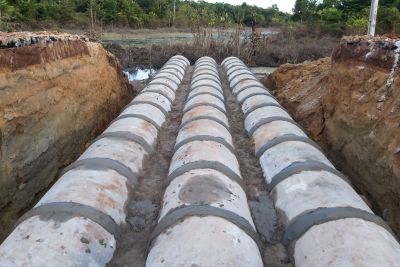 notícia: PA-150: Setran constrói bueiro triplo e agiliza reconstrução em trecho da rodovia
